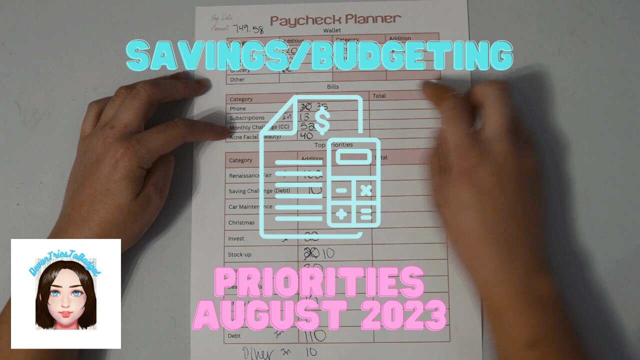 Savings Budgeting Priorities August 2023 #bcl