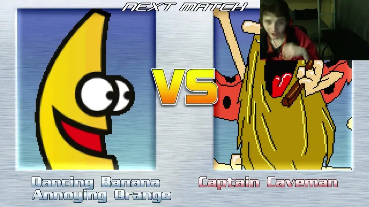 Fruit Characters (Annoying Orange And Dancing Banana) VS Captain Caveman In An Epic Battle In MUGEN