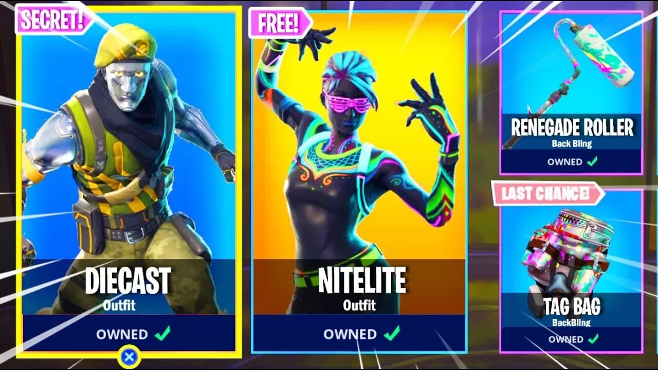 *NEW* "NiteLite" + "Diecast" FREE SKINS in Fortnite! - NEW Fortnite Battle Royale UPDATE!