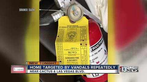 Las Vegas mom says home vandalized three times in one month