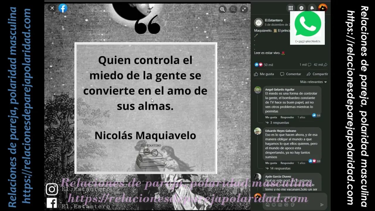 Si tienes miedo de perderla, la vas a perder, atraes lo que crees que va a pasar