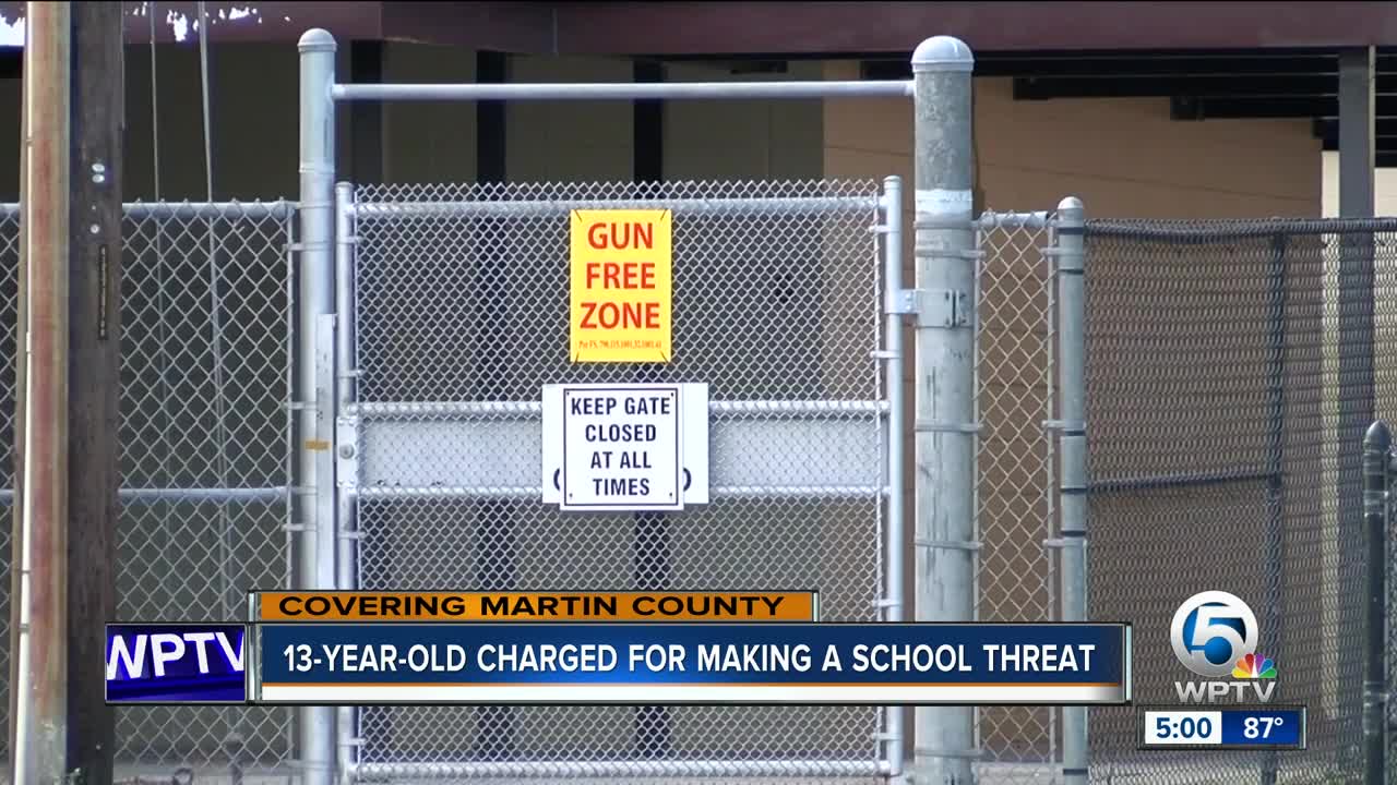 13-year-old arrested in Martin County for making school threat