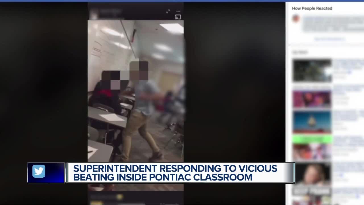 Superintendent responding to vicious beating inside Pontiac classroom