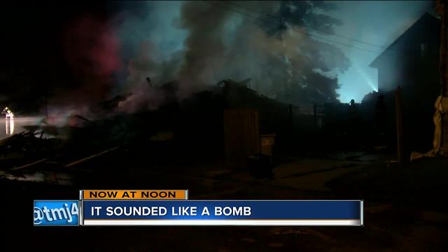 "It sounded like a bomb: "House collapses after 2-alarm fire on Milwaukee's north side