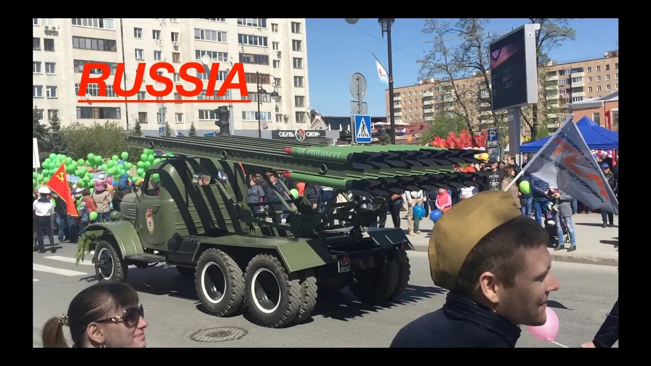 Russia, Tyumen. May 9 Victory day. Inside look at a Russian city in the middle of Siberia, Tyumen