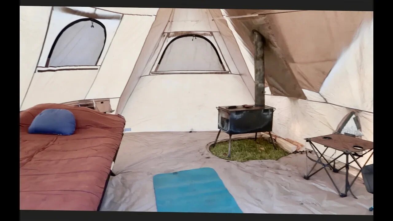 Winter Camping: Big Tent and Wood Stove Prep for the Snowstorm Coming Tomorrow