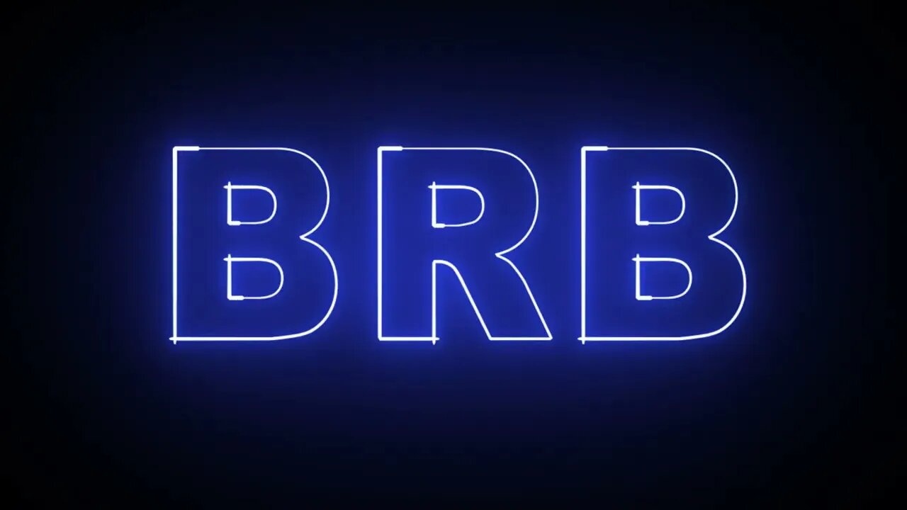 Blue Neon BRB Be Right Back Overlay Background Backdrop Motion Graphics 4K 30fps Copyright Free