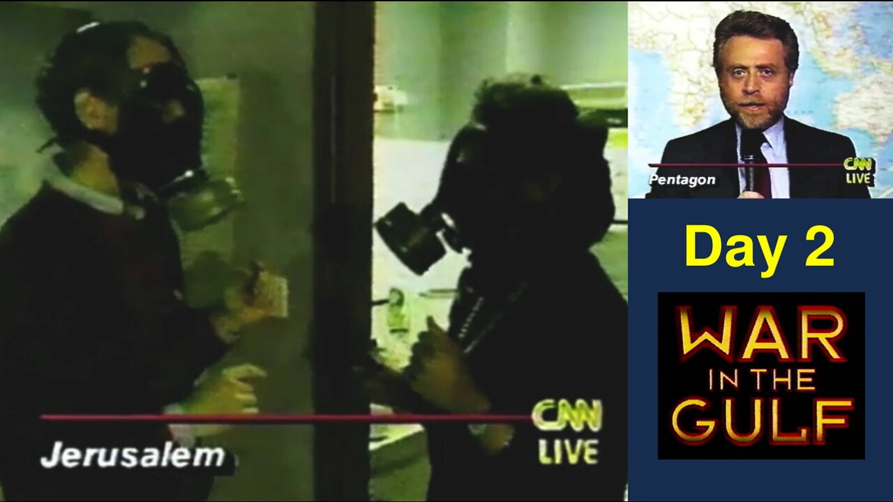 Vintage CNN - Iraq War Day 2 - 👉 Saddam Launches Scuds (Part 3/3) - Jan17-91 (7-9:00PM EST)