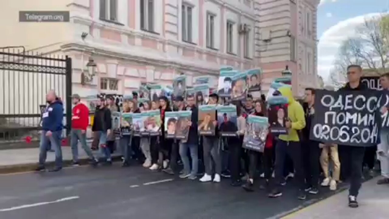 A march to the Embassy of Ukraine is taking place in Moscow on the anniversary of the tragedy in Odessa