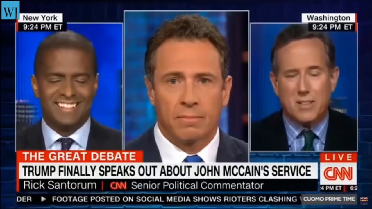 Rick Santorum Triggers CNN Panel by Suggesting They’re Using McCain’s Death for Political Points