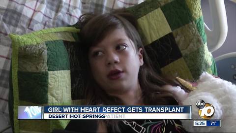 Girl with heart defect gets transplant