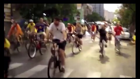 Cyclist get mowed car