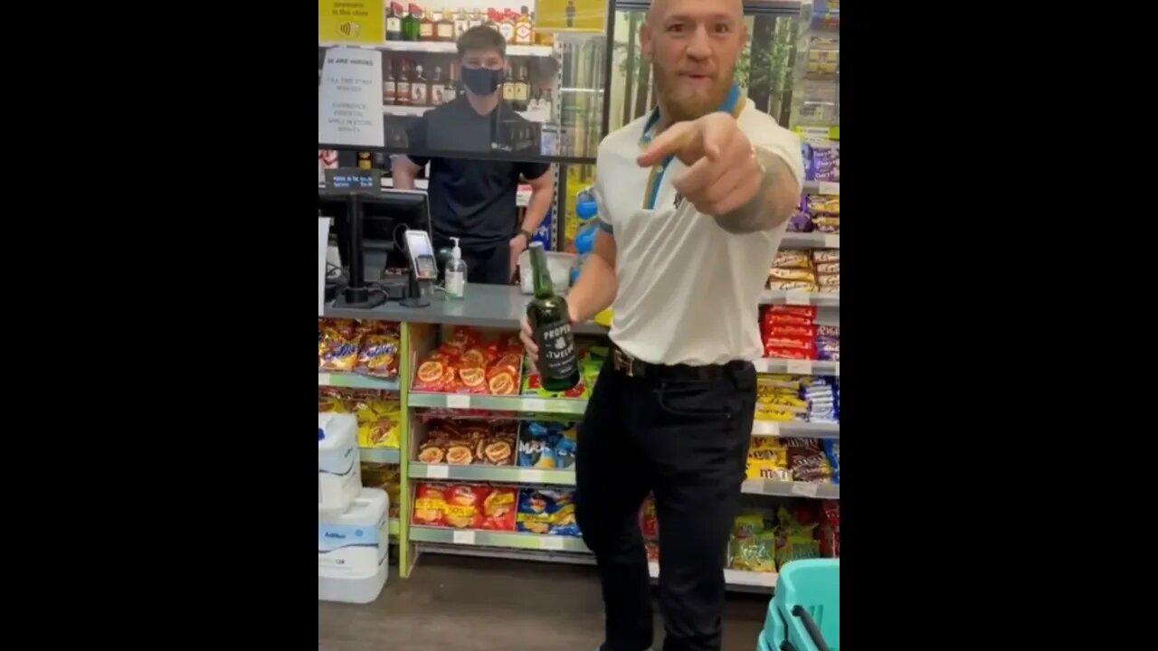 Conor Mcgregor buys a bottle of Proper Twelve from corner shop