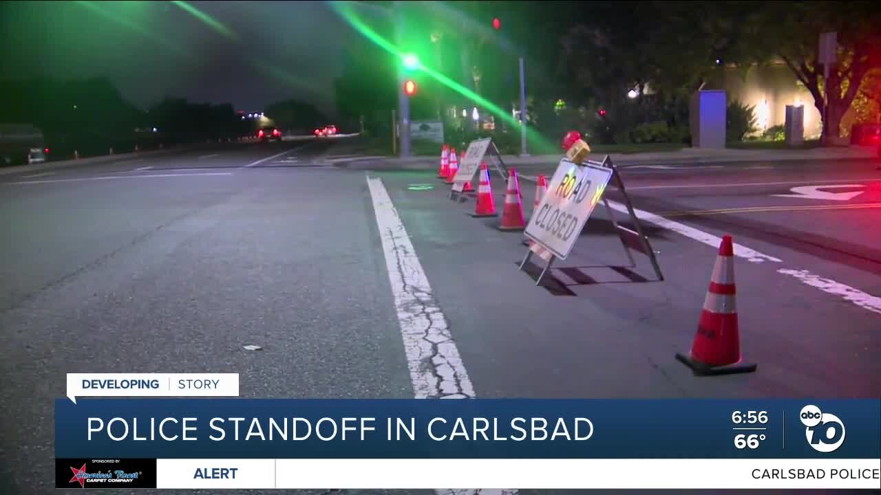 Standoff forces road closures in Carlsbad