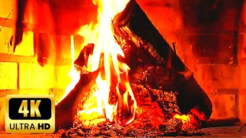4K Fireplace Ambience 🔥 Crackling Fire Sounds & Burning Logs 🔥 Relaxing & Cozy Fireplace