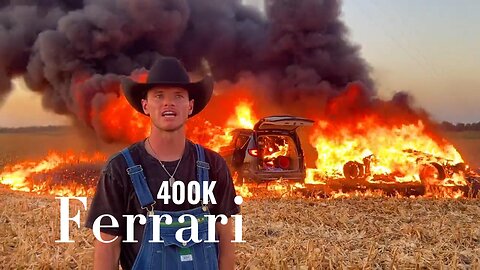 Youtuber burns down his 400K ferrari to ashes