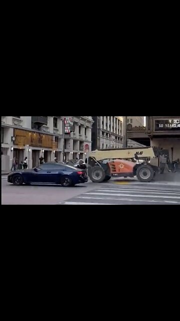 Man Steals and Drives a Forklift Recklessly Through Downtown LA Damaging Multiple Buildings