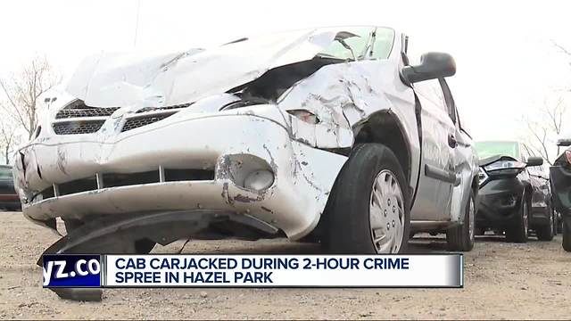 Suspect steals cab during crime spree starting in Hazel Park