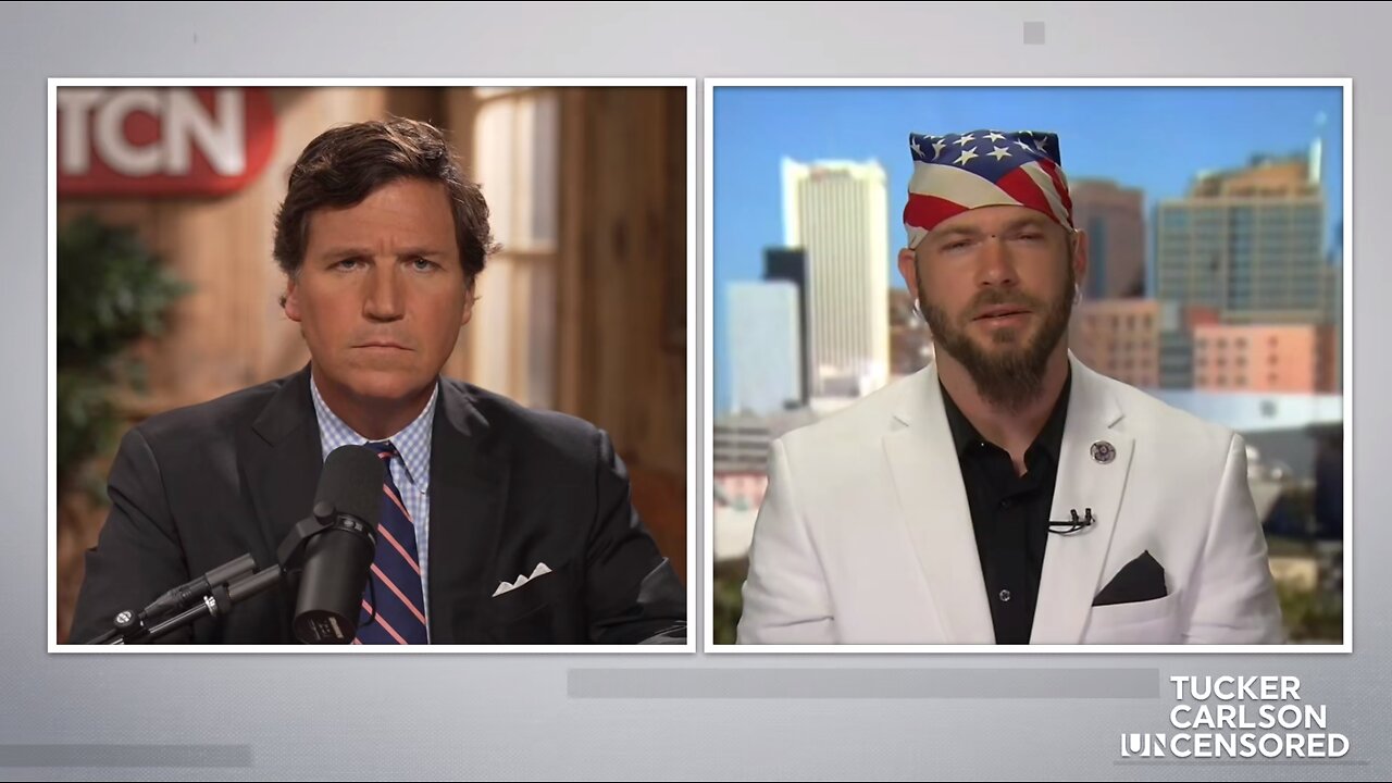 Tucker Carlson interviews Jake Chansley, the QAnon Shaman