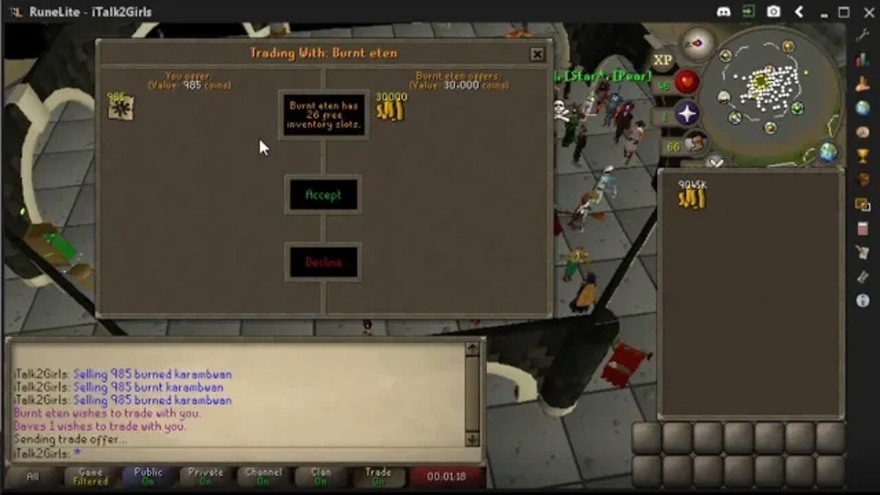 OSRS Selling Burnt Fish For Moeny