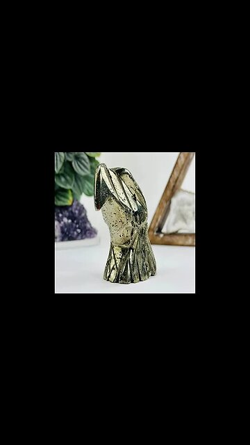 PYRITE EAGLE HEAD CARVING