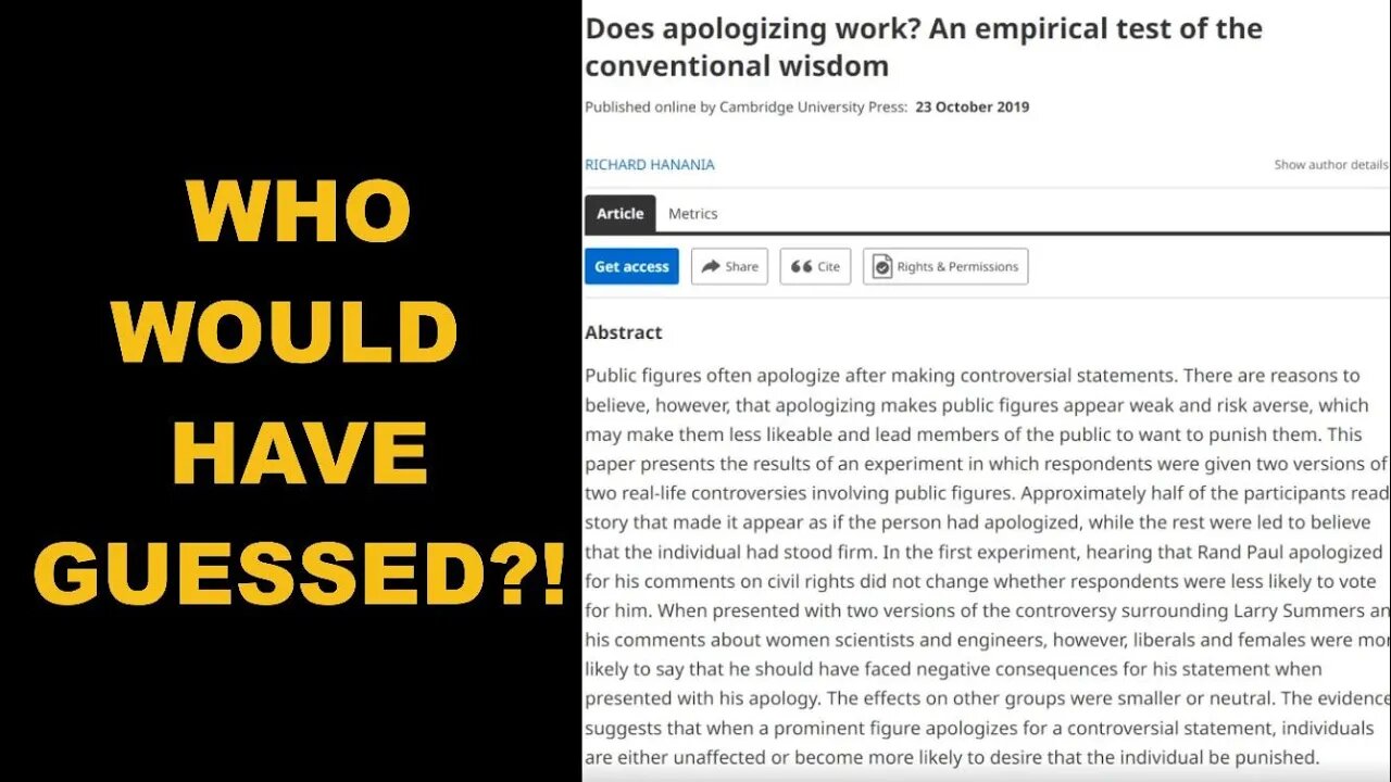 Experts Find Out Apologizing Doesn't Work