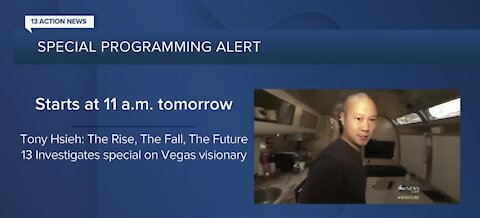 PROGRAMMING ALERT: Watch 'Tony Hsieh: The Rise, the Fall, the Future' at 11 a.m. Saturday