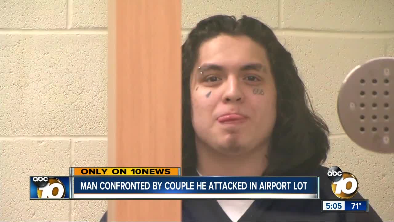 Attacker smirks during hearing with San Diego airport parking lot stabbing victims