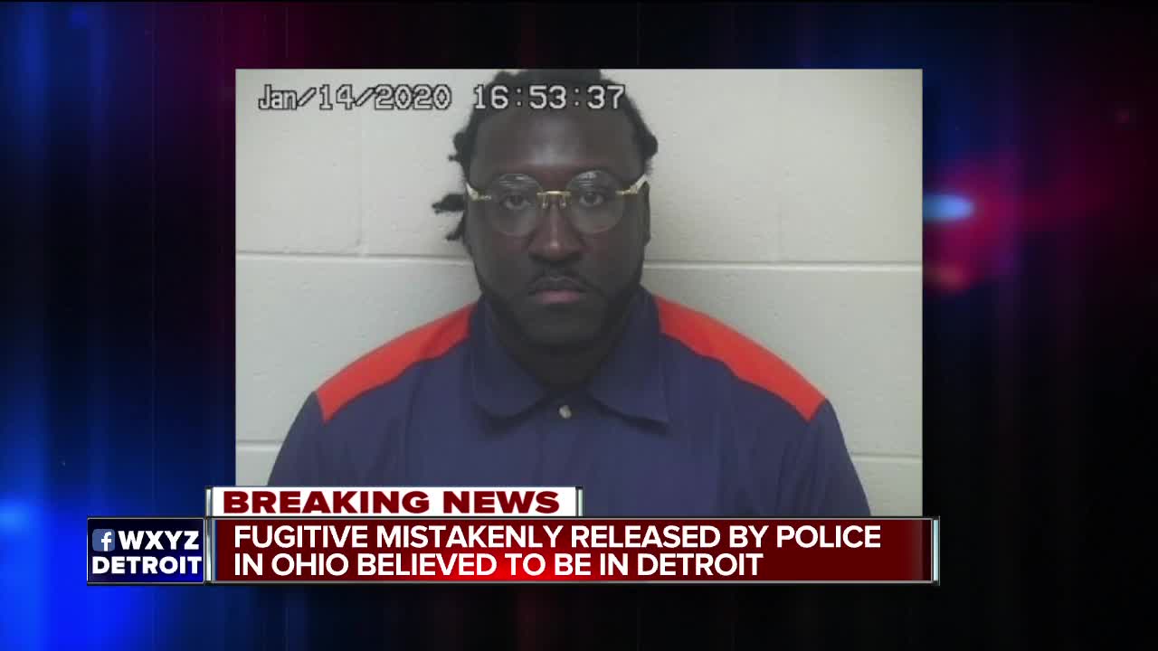 Fugitive mistakenly released by police in Ohio believed to be in Detroit