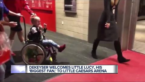 Danny DeKeyser welcomes 'biggest fan' Lucy to Little Caesars Arena