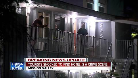 Tourists react to death at Mission Valley hotel