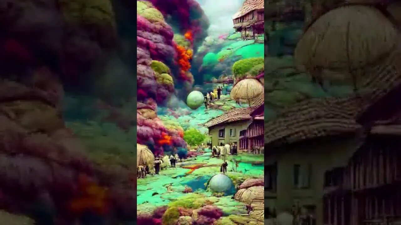 PAINTING -- a vividly colorized and fantastical version of our world #shorts #art #painting