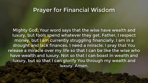 Prayer for Financial Wisdom (Miracle Prayer for Financial Help from God)