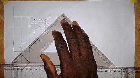 Complete Plan, Front Elevation, and Surface Development of Two Intersecting Equal Square Prisms