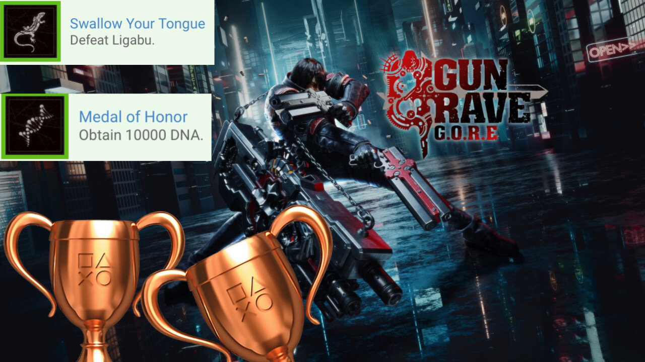 Gungrave G.O.R.E. - "Medal of Honor" & "Swallow Your Tongue" Bronze Trophies