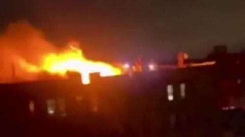 Massive fire ongoing inside apartment complex in Bronx, NYC.