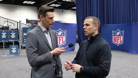 Bills GM Brandon Beane with Joe Buscaglia at the 2019 NFL Combine