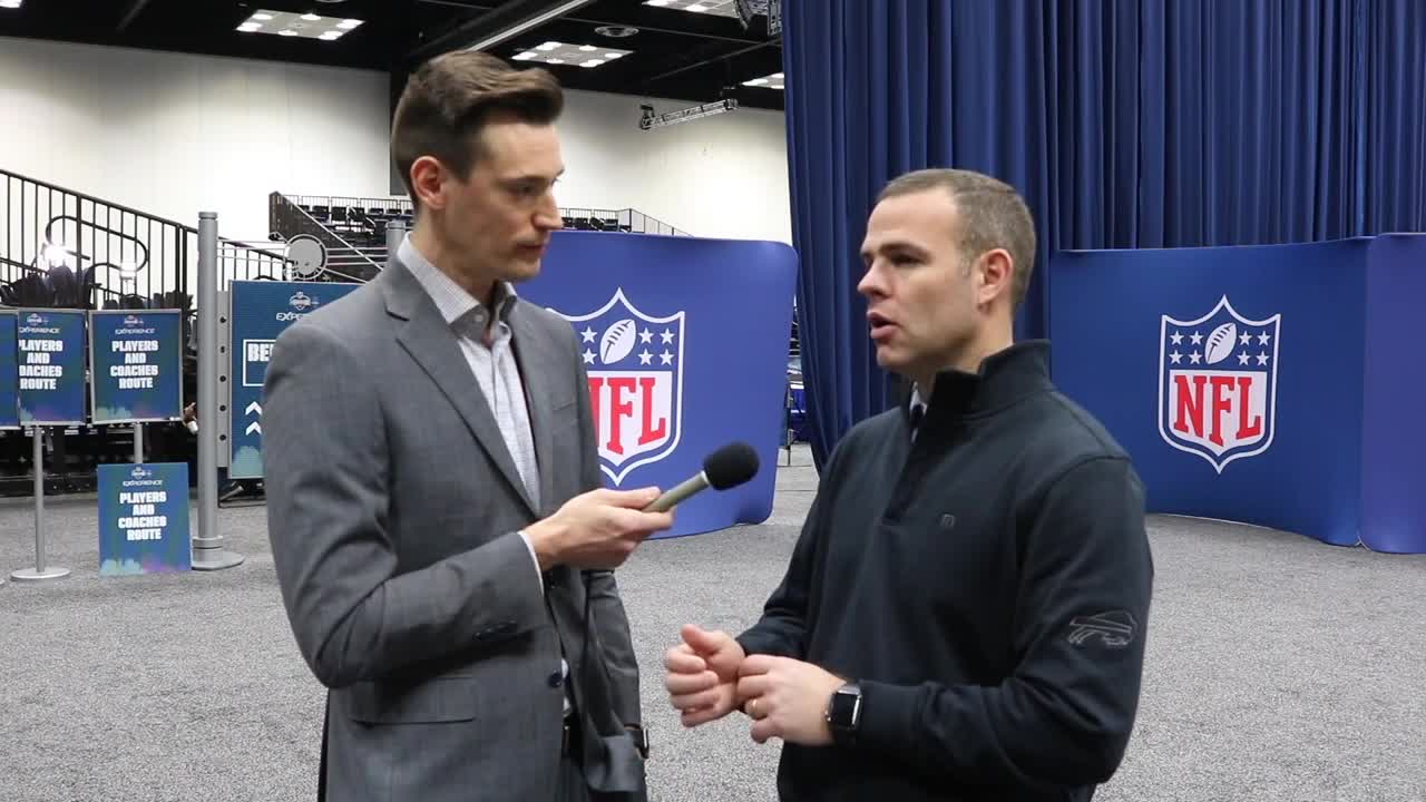 Bills GM Brandon Beane with Joe Buscaglia at the 2019 NFL Combine