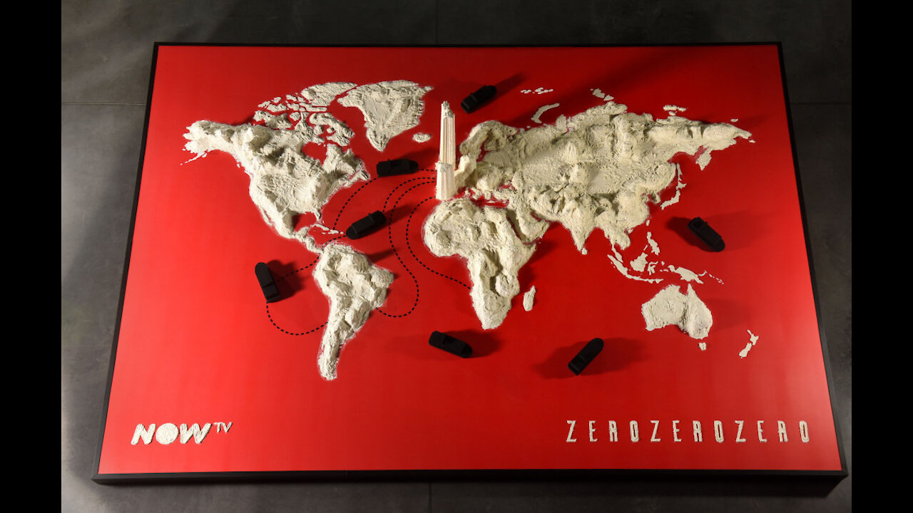 A map of the world has been created with flour to highlight cocaine use