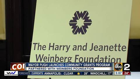 Mayor Catherine Pugh and the Harry and Jeanette Weinberg Foundation launch grant program