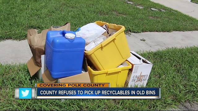 Polk County refuses to pick up recyclables in old bins