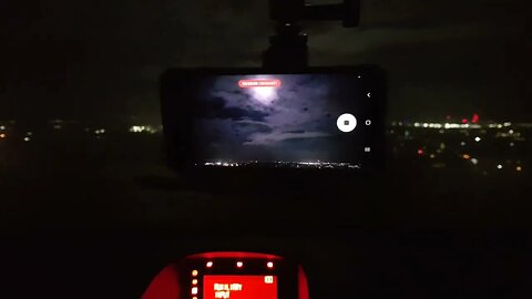 filming time lapse of moon and Portsmouth on the Samsung S10 plus.