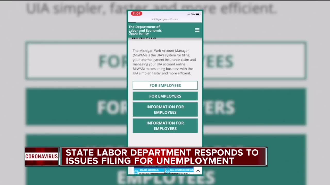 Michigan unemployment website experiencing heavy volumes, encouraging people to apply on other days