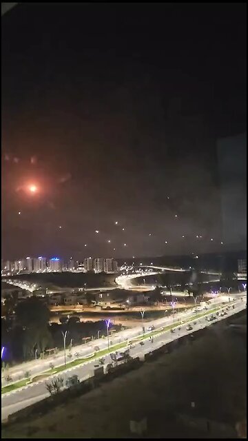 Israel iron dome lighting up the sky tonight