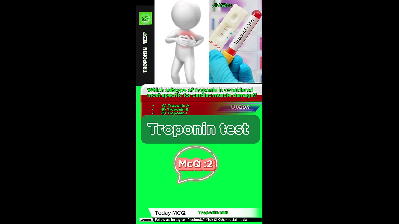 Troponin I test #labotory #lab #test #mcqs • #Troponin • #TroponinTest • #HeartHealth