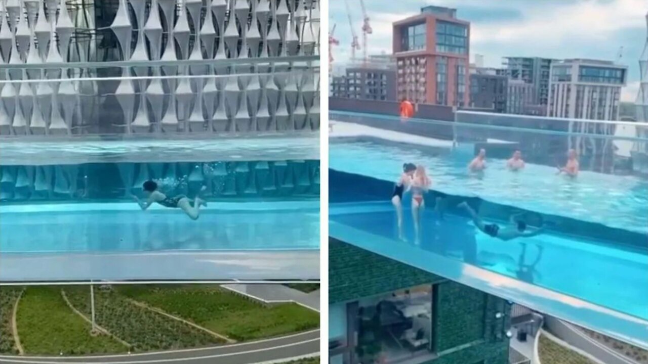 Here’s A Peek At England’s Jaw-Dropping New ‘Sky Pool’ That’s Floating Between Skyscrapers