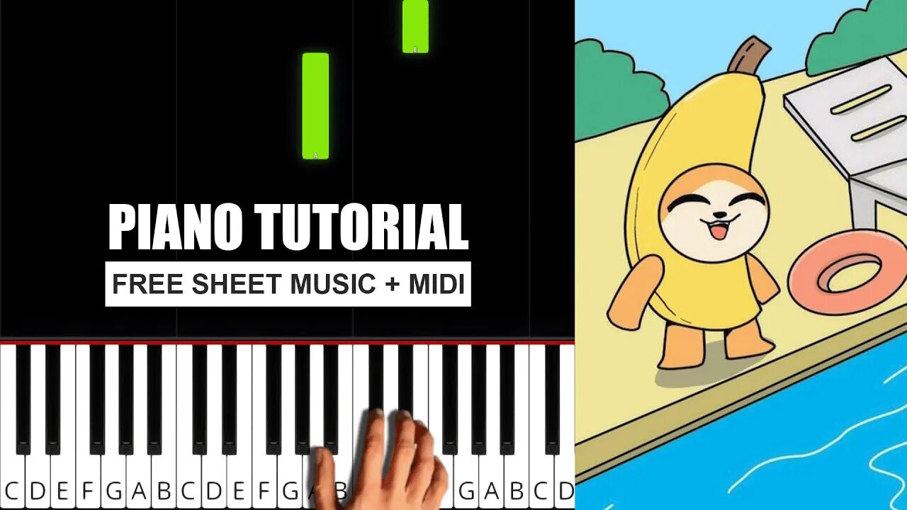 Banana Cat Accident - Happy happy Happy (Rare Doodle) - (BEGINNER) Piano Tutorial