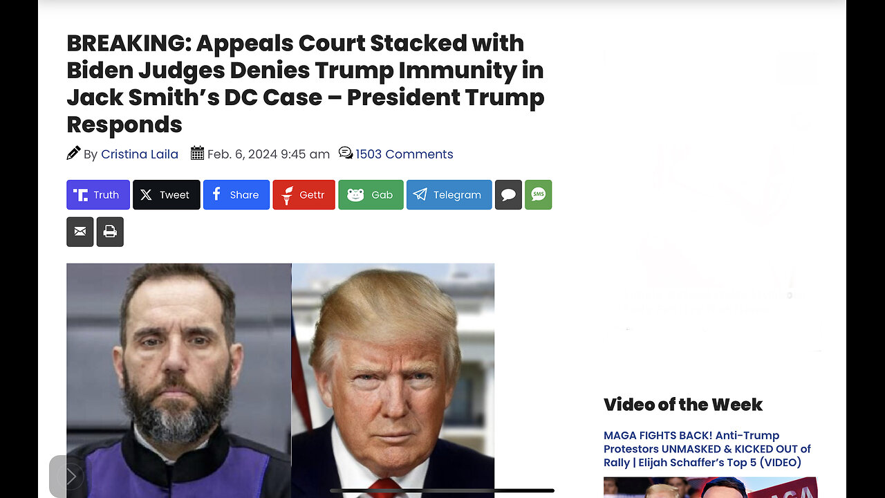 APPEALS COURT STACKED WITH BIDEN JUDGES DENIES TRUMP IMMUNITY JACK SMITH’S DC CASE – TRUMP RESPONDS