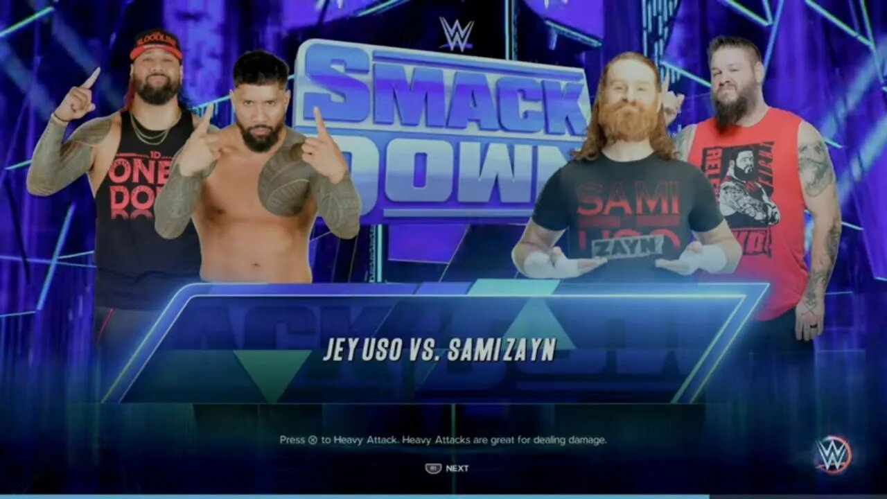 WWE Smackdown Sami Zayn vs Jey Uso