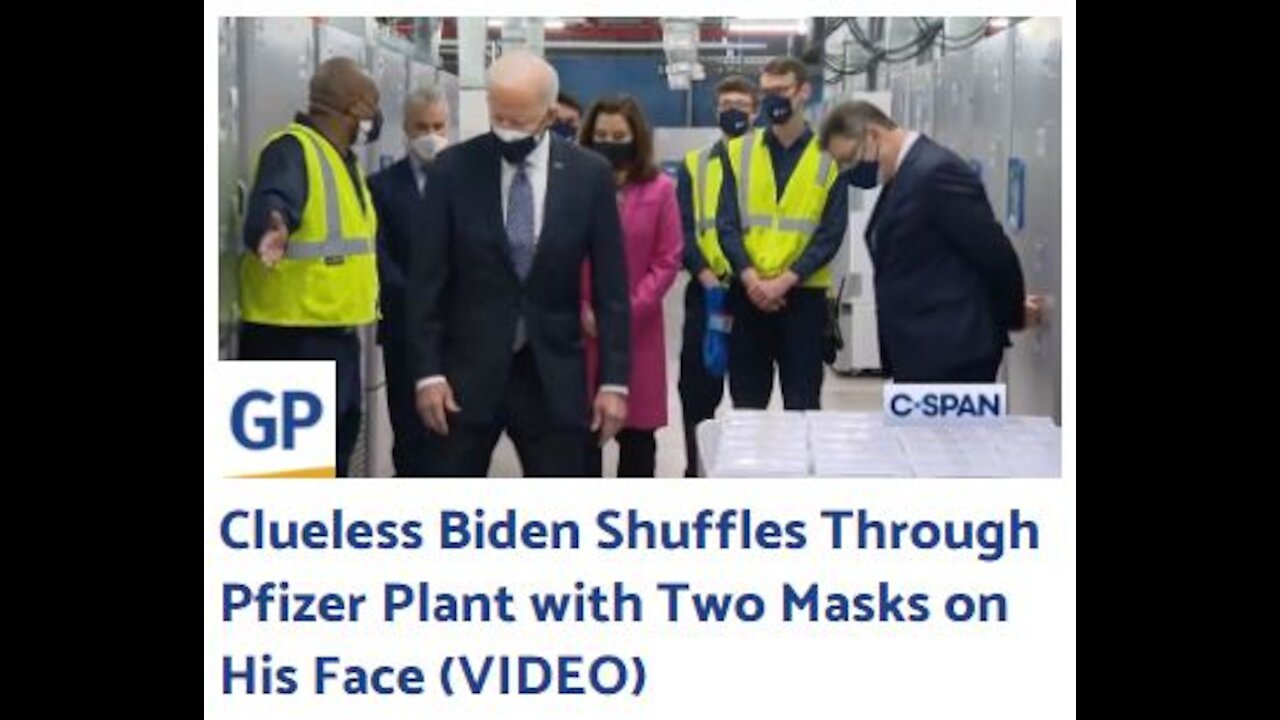 Two Masked Clueless Biden Shuffles Through Pfizer Plant